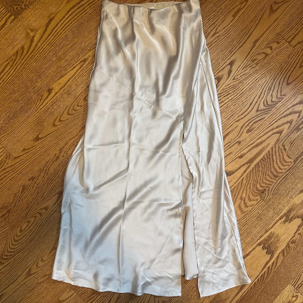 Heartloom Cream Satin Maxi Skirt
